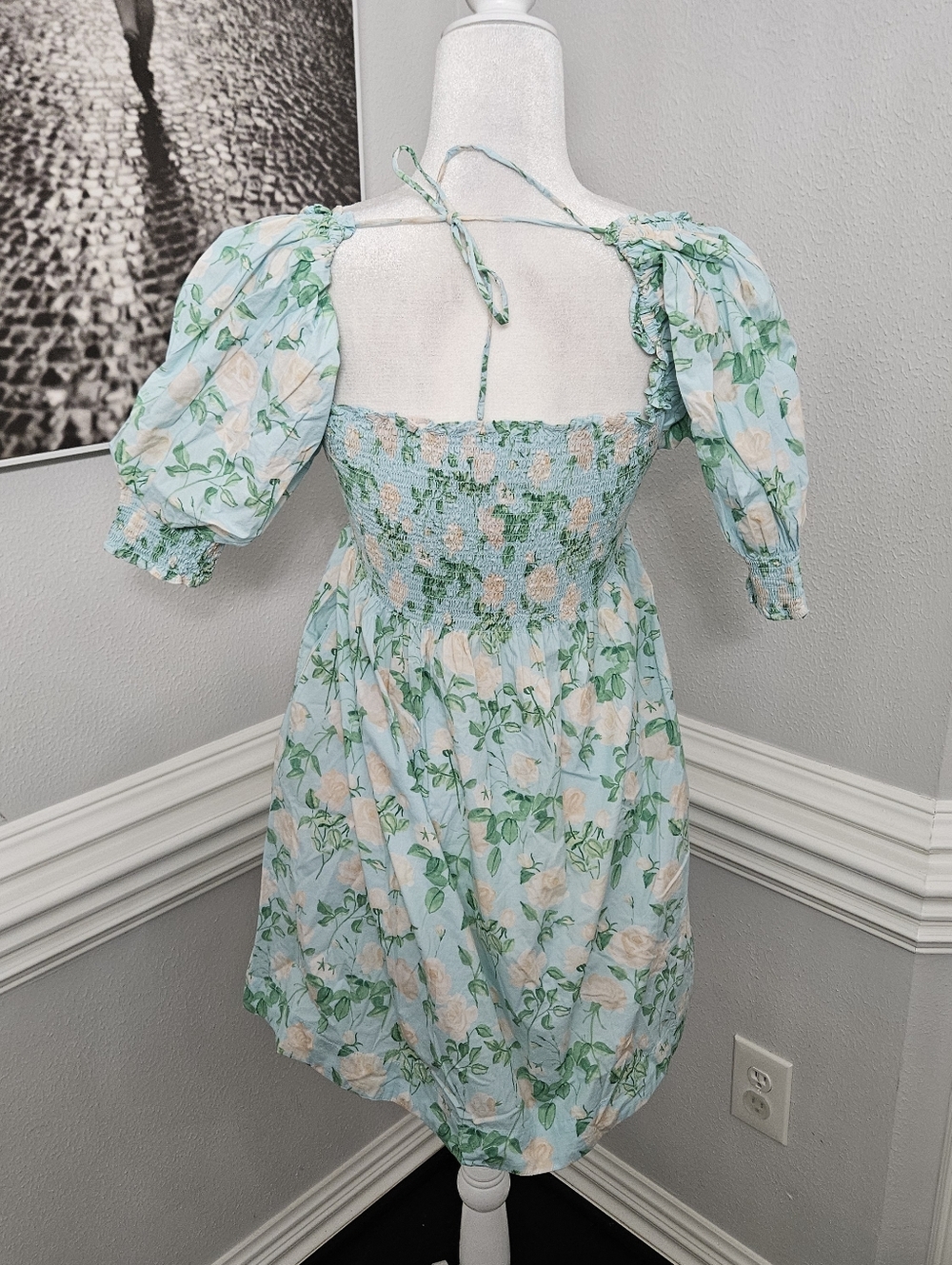 Hill House Athena Nap Dress in "Blue Roses Poplin" size small NWOT - Picture 10 of 12
